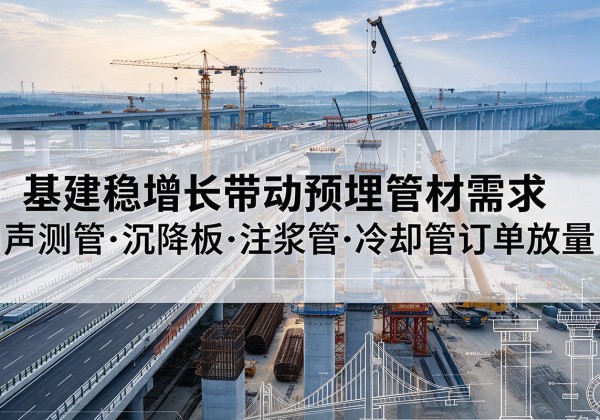 蓬溪基建稳增长带动预埋监测管材需求，声测管、沉降板、注浆管订单持续放量
